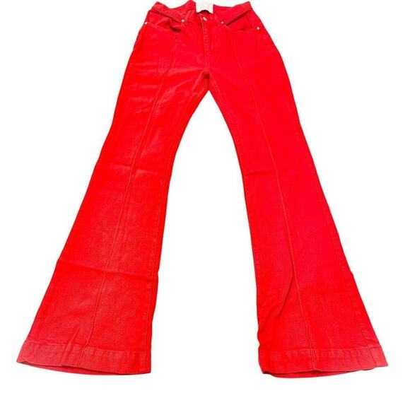 Revice Venus Flares Mars Bar Red Star Design Denim Jeans Size 29 NWT - Picture 2 of 10